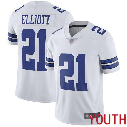 Youth Dallas Cowboys Limited White Ezekiel Elliott Road 21 Vapor Untouchable NFL Jersey